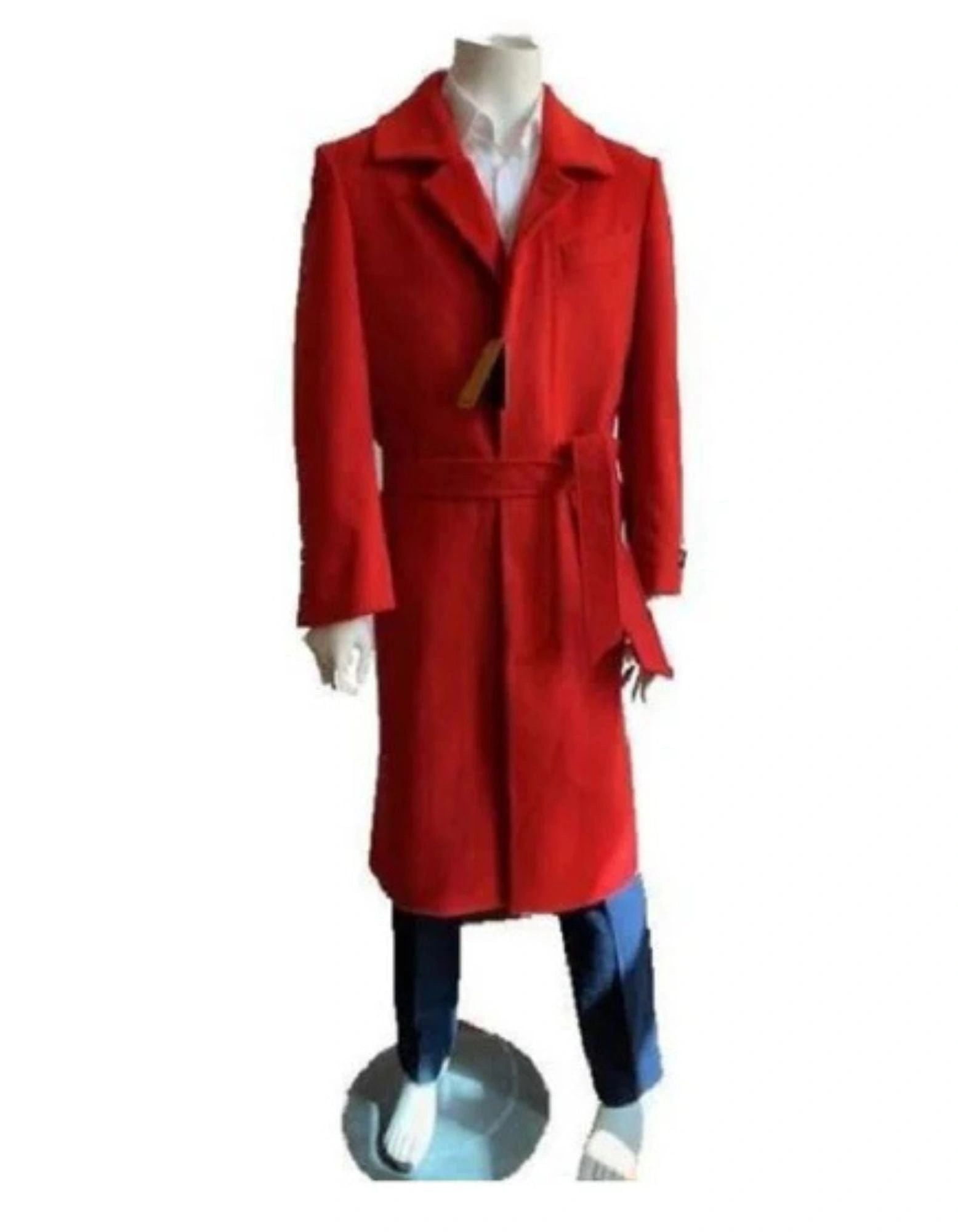 Abrigo Rojo de Hombre: Elegancia Clásica, Lana Premium, Trench Coat Perfecto.