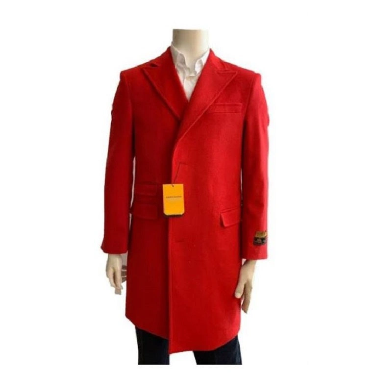 Abrigo Rojo de Lana para Hombre: Elegancia y Calidez para el Clima Frío.